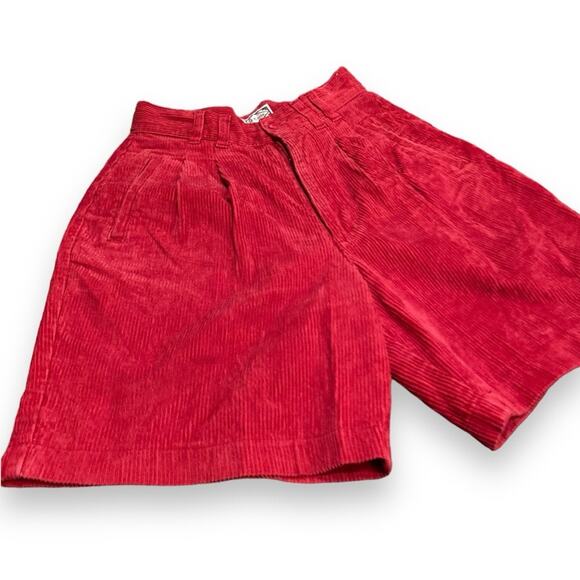 Vintage 62 East Red Corduroy Highwaisted Shorts Womens Sz 5/6 Tomato Girl Summer - Picture 16 of 16